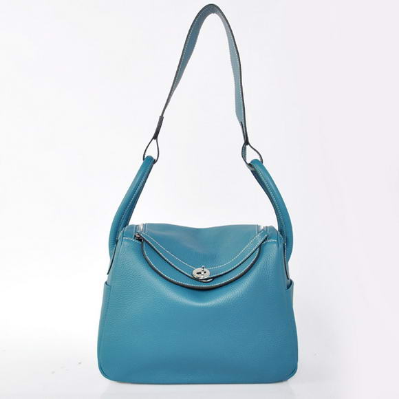 H1057 Hermes Lindy 30CM Havanne Borse 1057 Mid pelle blu S